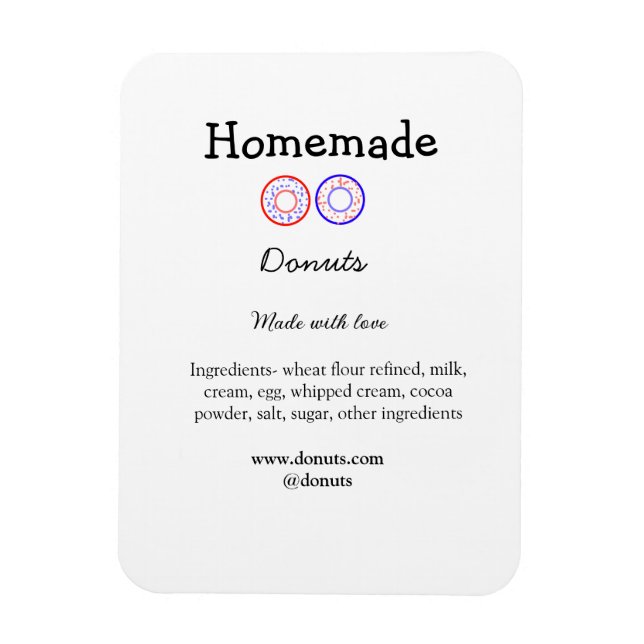 Íman Rosquinhas caseiras feitas com amor adicionar text (Vertical)