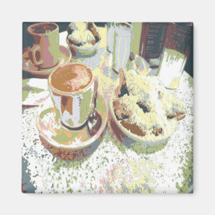 Íman Rosquinhas de Aulait do café e do café de Bignet