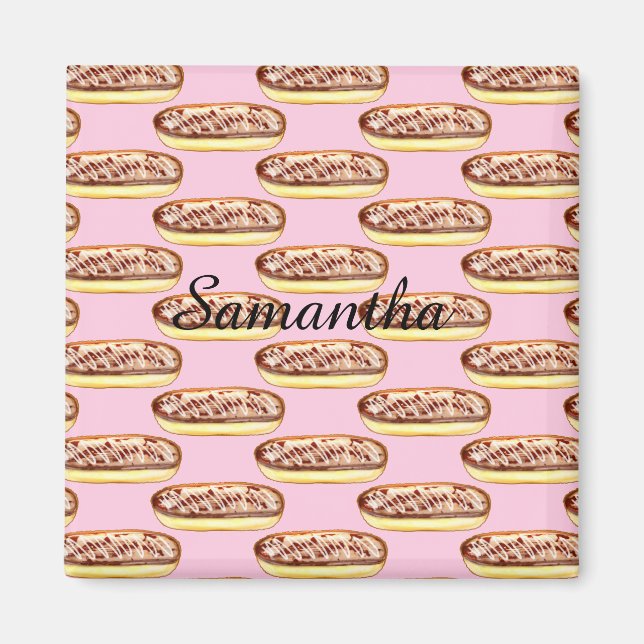 Íman Rosquinhas de Eclaira de Aquarela de Chocolate (Frente)