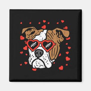 Íman Rosto de Bulldog Inglês Coração Gles Dia dos Namor