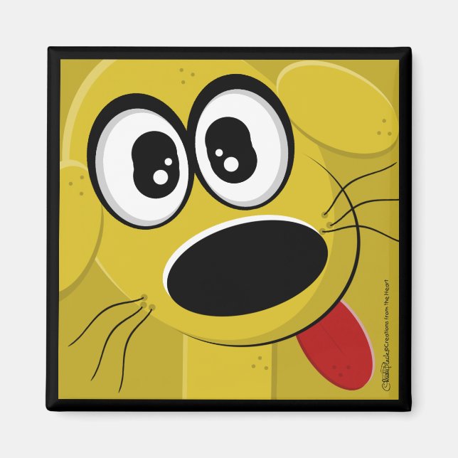 Íman Rosto de Cachorro Amarelo (Frente)