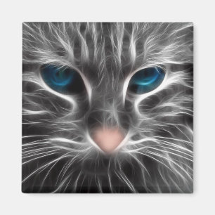 Íman Rosto de Gato Azul Incrível