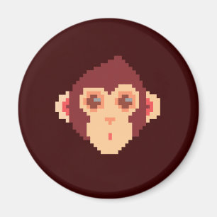 Íman Rosto de macaco pixelado fofo
