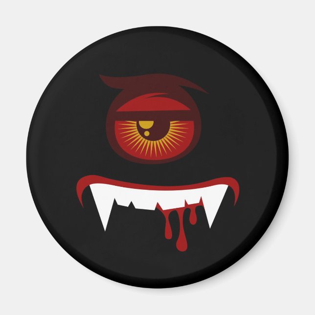 Íman Rosto de monstro de sangue fofo (Frente)