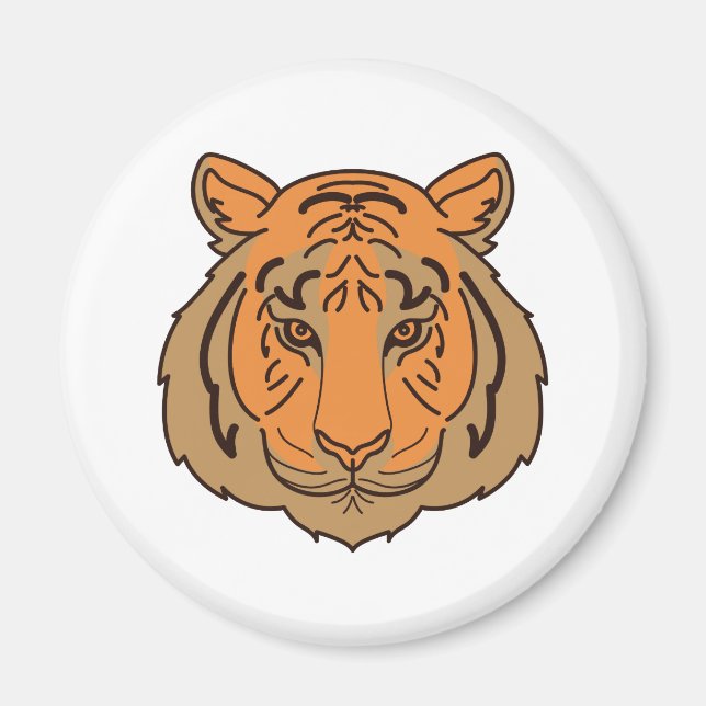 Íman Rosto de Tigre Laranja (Frente)