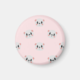 Íman Rosto de Urso Kawaii Fofo em Rosa Pastel