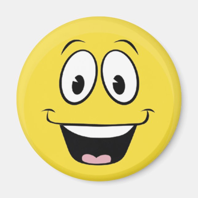 Íman Rosto Feliz e Amarelo Brilhante (Frente)
