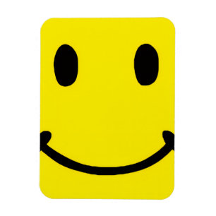 Íman Rosto Sorridente Amarelo Grande Retro Brilhante