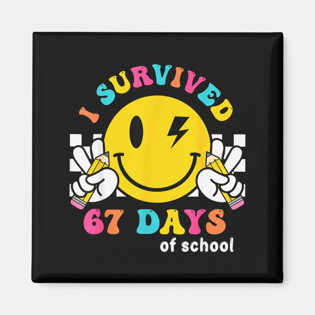 Íman Rosto Sorridente Sobrevivi 67 Dias De Escola  (Frente)