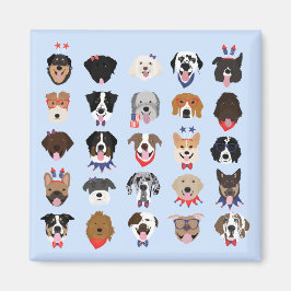 Íman Rostos De Cachorro Do Quarto De Julho