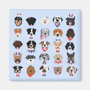 Íman Rostos De Cachorro Do Quarto De Julho