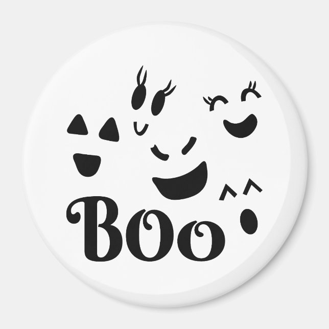 Íman Rostos de Fantasmas Assustadores e Divertidos, Boo (Frente)