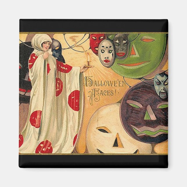 Íman Rostos de Halloween - Art Deco (Frente)