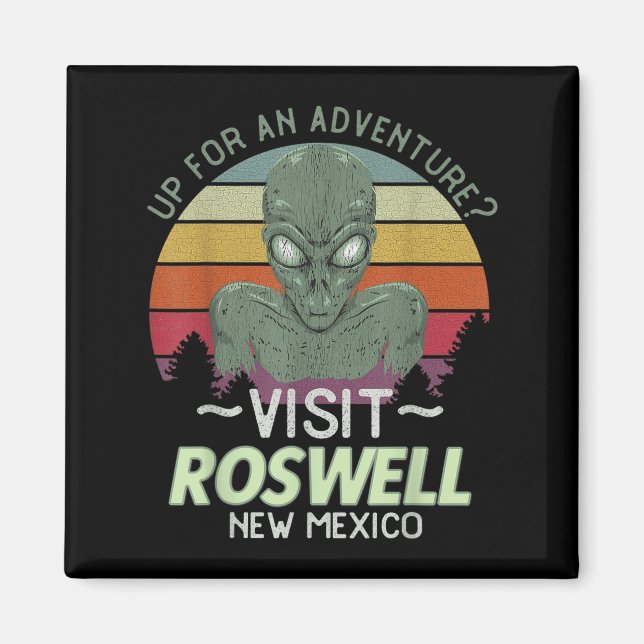 Íman Roswell New Mexico Alien Head Funny Souvenir Quote (Frente)