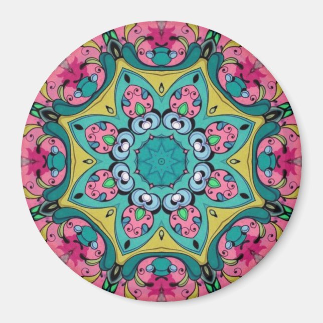 Íman Rosy Reflexões Mandala Magnet (Frente)