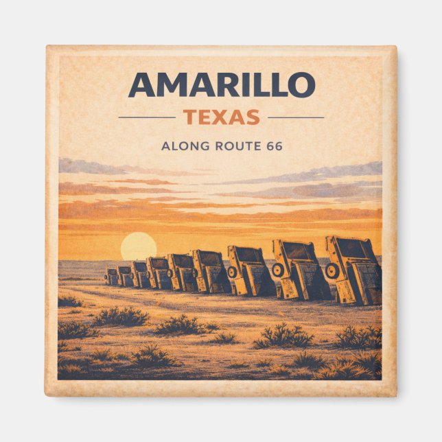 Íman Rota 66 Amarillo Texas Clássico do Patrimônio do P (Frente)
