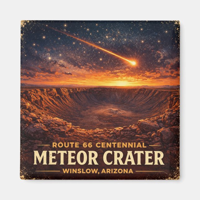 Íman Rota 66 Centenário Cratera do Meteorito Celestial (Frente)