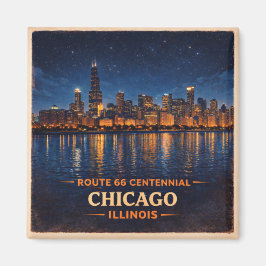 Íman Rota 66 Chicago Skyline Ímã Lembrança