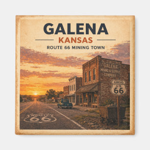 Íman Rota 66 Galena Kansas Clássico do Pôr do Sol do Pa