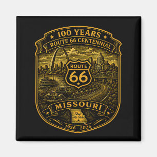 Íman Rota 66 Missouri Centenário 100 Anos Ouro