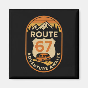 Íman Rota 67 Aventura Espera Desenho de Viagem Meme Div