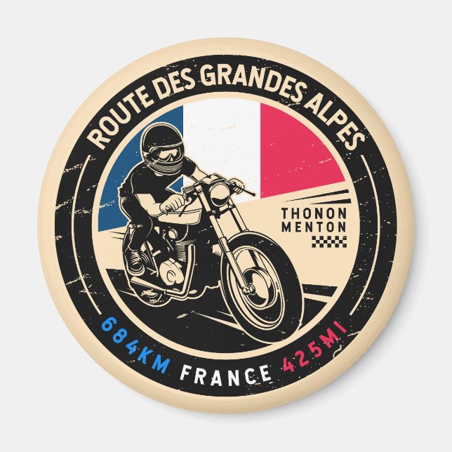 Íman Rota de Grandes Alpes | França | Motociclos (Frente)