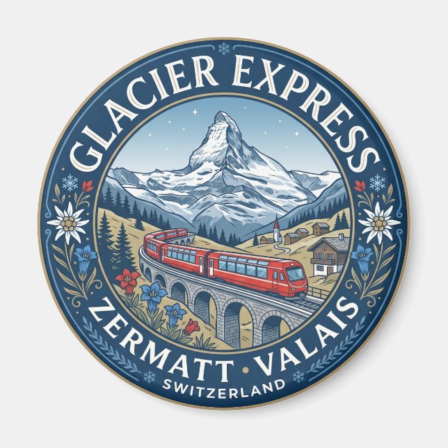 Íman Rota do Glacier Express Suíça (Frente)