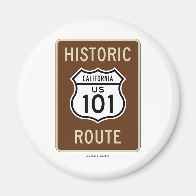 Íman Rota histórica US 101 California (Sign) (Frente)