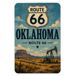Íman Rota Oklahoma 66 Estrada do Campo Petrolífero Arte