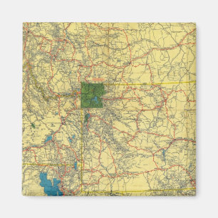 Íman Roteiro Idaho, Mont, mapa Wyo