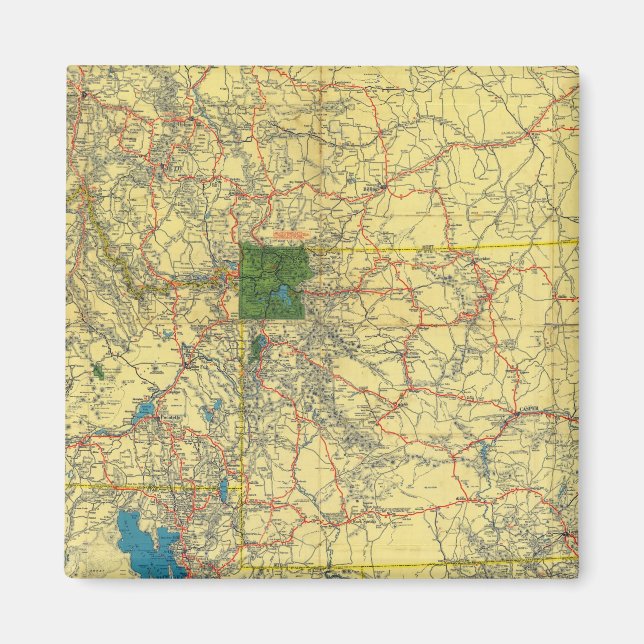 Íman Roteiro Idaho, Mont, mapa Wyo (Frente)