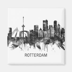 Íman Roterdão Países Baixos Skyline BW