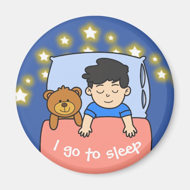 Íman Rotina Diária para Crianças - Menino (Frente)