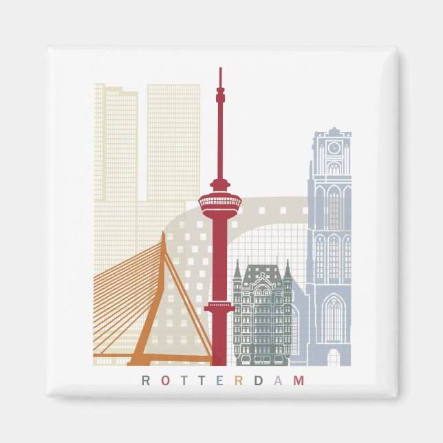 Íman Rotterdam skyline poster (Frente)