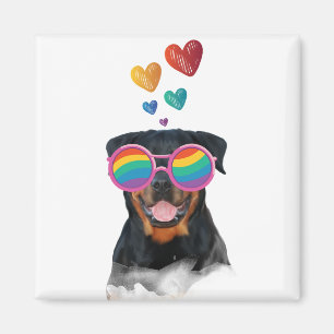 Íman Rottweiler Cachorro com Dia de os namorados