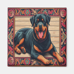 Íman Rottweiler Cão 3D Borda Na moda Colorida