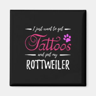 Íman Rottweiler Cão Passado Tatuagem Cachorro Engraçado