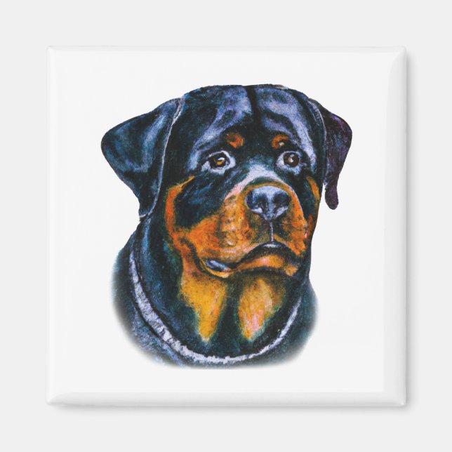 Íman Rottweiler de Aquarela (Frente)