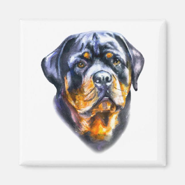 Íman Rottweiler de Aquarela (Frente)