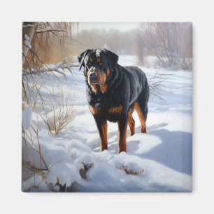 Íman Rottweiler Deixe Nevar Natal