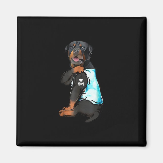 Íman Rottweiler Eu Amo A Mãe Tatuagem (Frente)