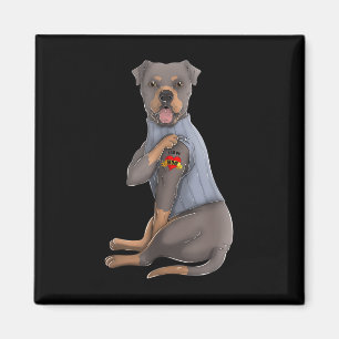 Íman Rottweiler Eu Amo Mamãe Tatuagem Cão Engraçado Dia