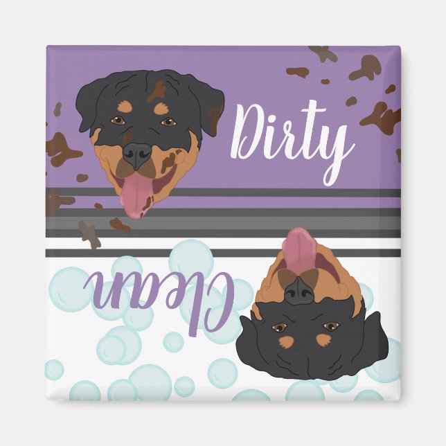 Íman Rottweiler Lava-Louças Sujo/Limpo  (Frente)