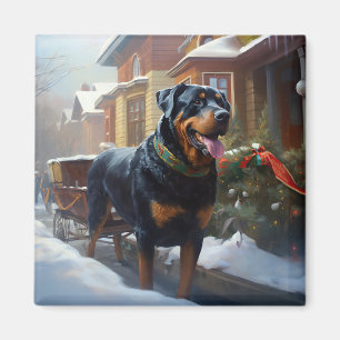 Íman Rottweiler Natal Festivo