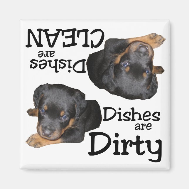 Íman Rottweiler Puppy Alavanca o Magnete da máquina de  (Frente)
