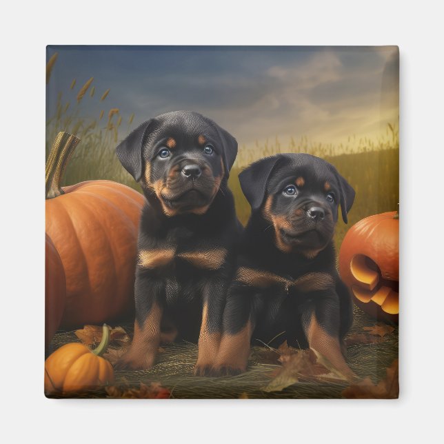 Íman Rottweiler Puppy Autumn - Pumpkin (Frente)