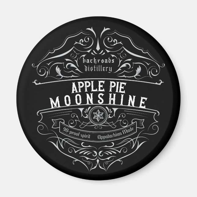 Íman Rótulo de Moonshine Appalachia (Frente)