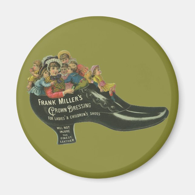 Íman Rótulo de Produto Antigo, Frank Miller's Shoe Poli (Frente)