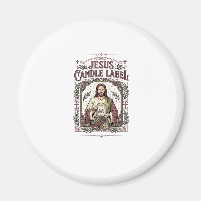 Íman Rótulo de Vela Jesus Vela Jesus Fé Cristã Vi (Frente)