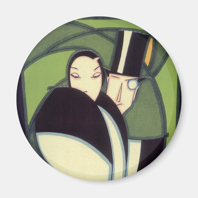 Íman Rótulo Vintage de Legume, Romance Art Déco (Frente)